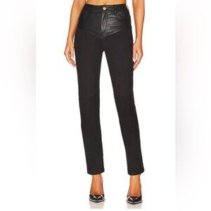 Deadwood Phoenix Yoker Pants black leather straight leg western jeans Revolve 4